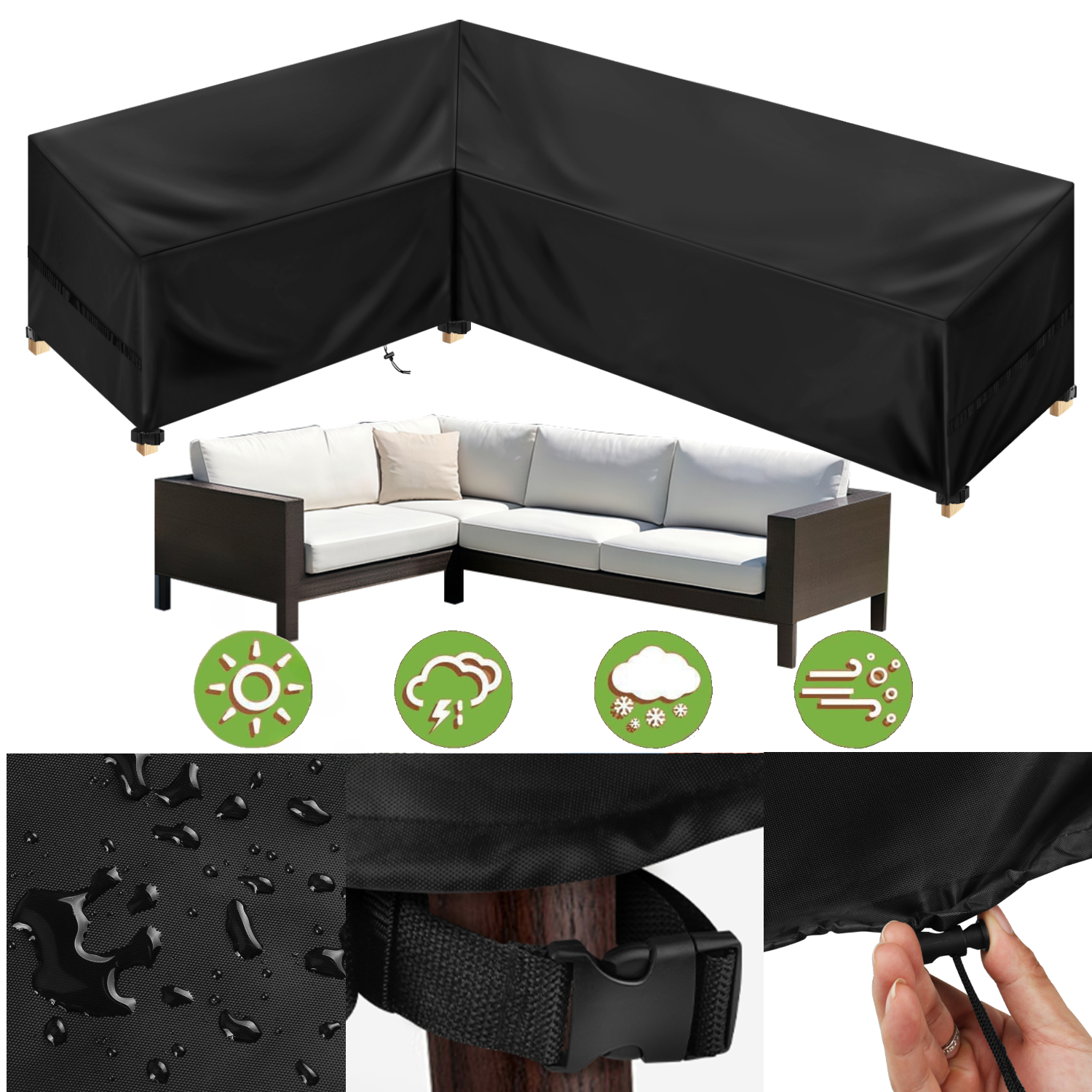 Outdoor Furniture Fabric - Outdoor Waterproof Sectional Sofa Cover Heavy