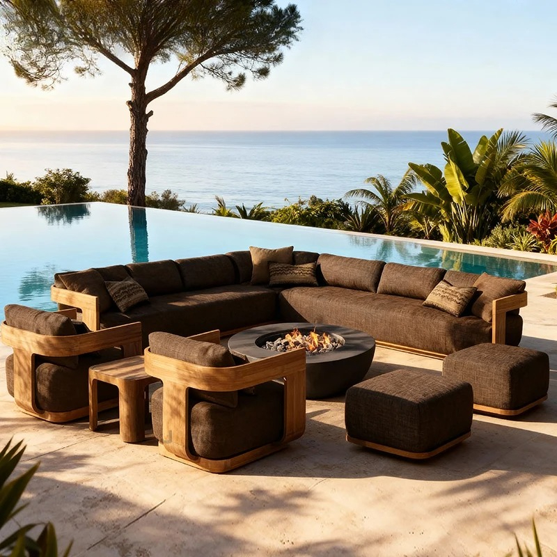 Outdoor Furniture Rh - Sofa, with Waterproof UV-resistant Cushion, Outdoor