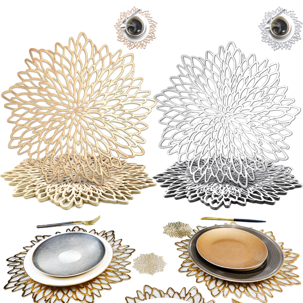 Outdoor Furniture Design - Set of 4 Metallic Placemats Set