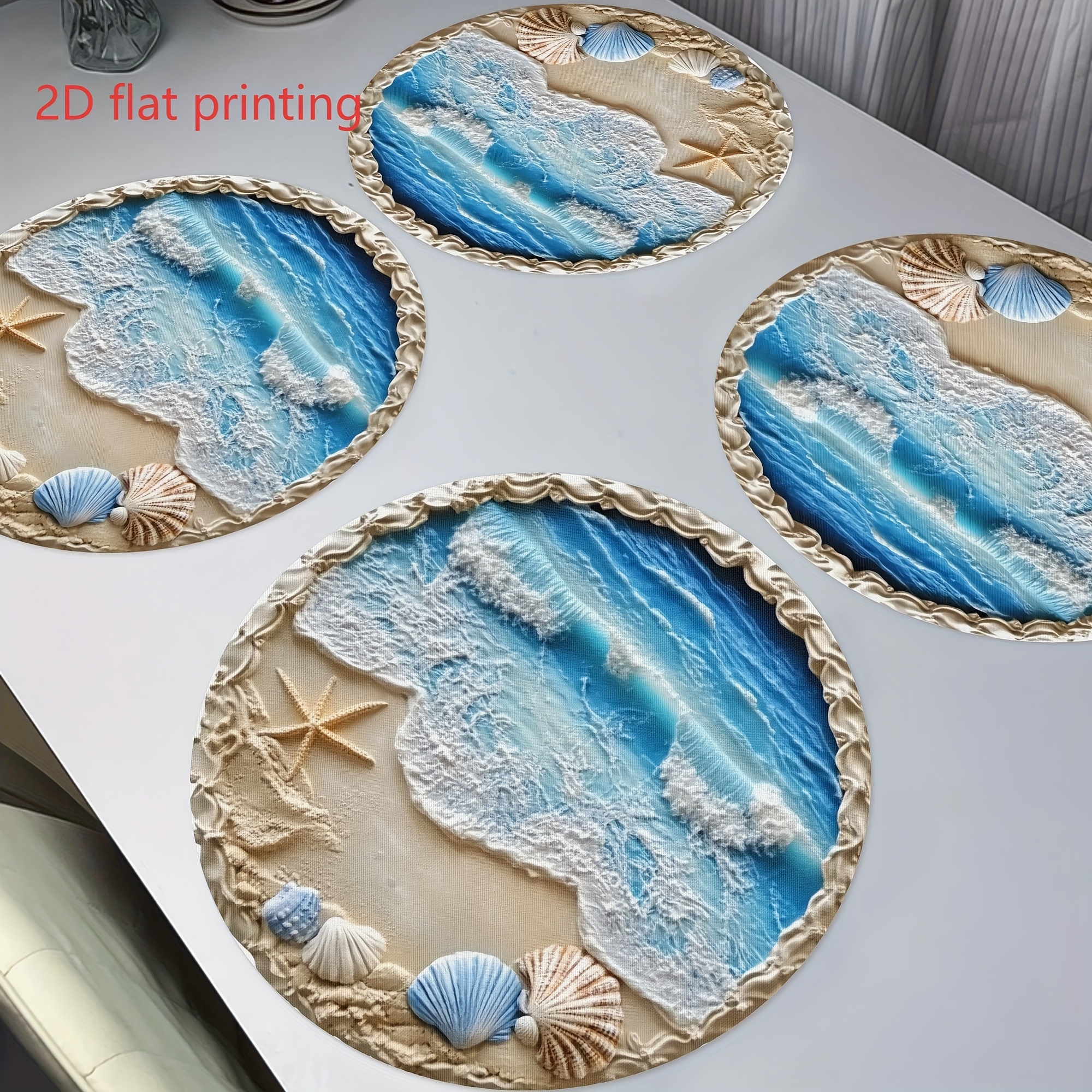 Outdoor Furniture Design - VIKAMA Seaside Resort Wave-Patterned Placemat Beach