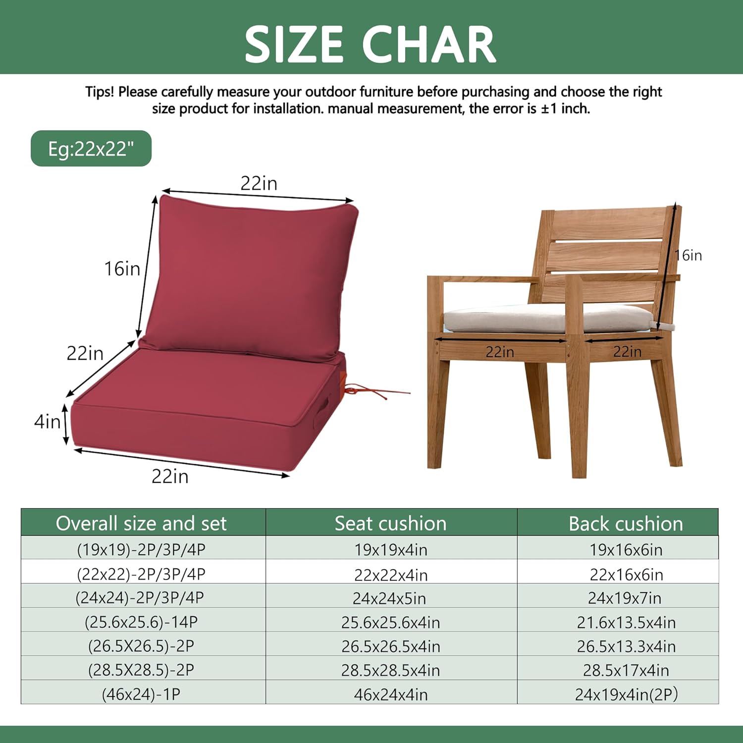 Outdoor Chair Cushions 4 Set,  - Outdoor Furniture Cushions 22 X 22 리뷰 및 가격