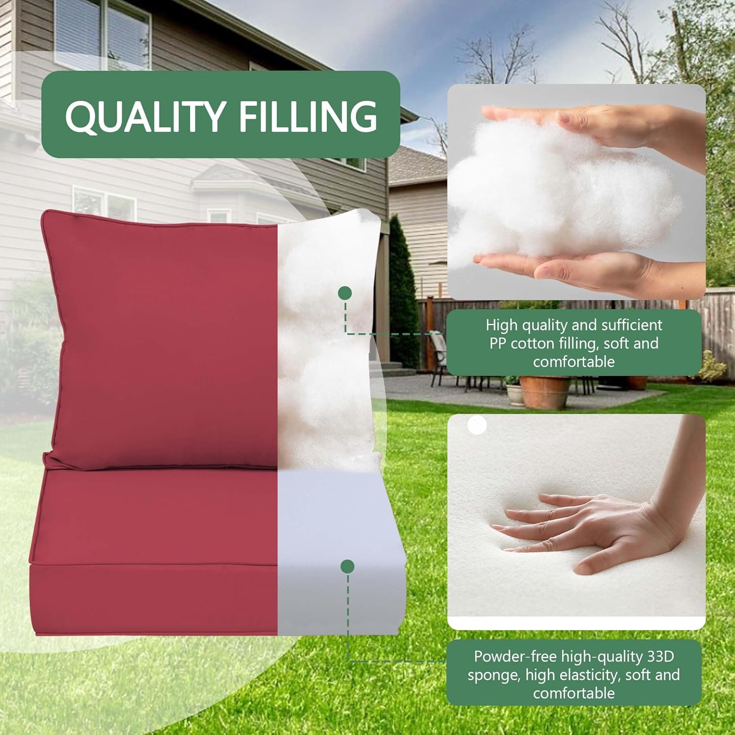 Outdoor Chair Cushions 4 Set,  - Outdoor Furniture Cushions 22 X 22 리뷰 및 가격