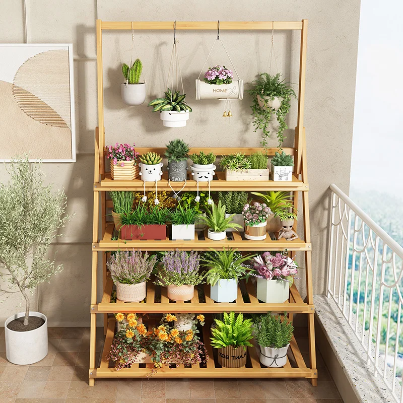 Solid Wood Flower Shelf Plant  - Outdoor Furniture Design 리뷰 및 가격