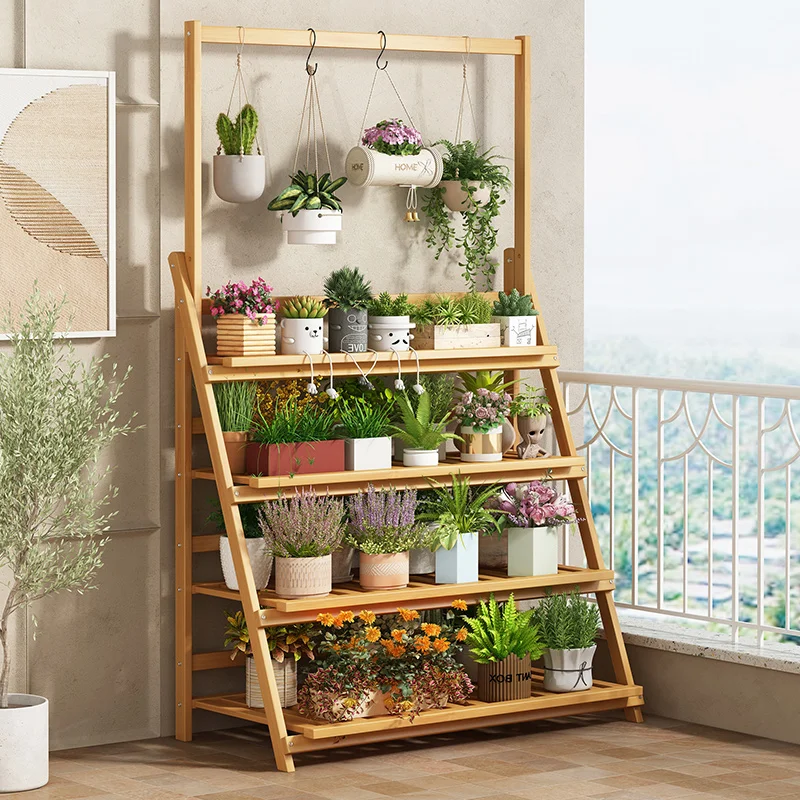 Solid Wood Flower Shelf Plant  - Outdoor Furniture Design 리뷰 및 가격