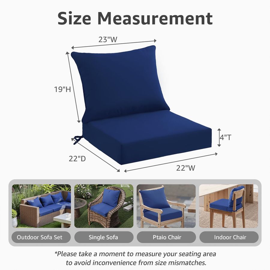 Seat Cushion Set 22 x 22 x 4 I - Outdoor Furniture Cushions 22 X 22 리뷰 및 가격