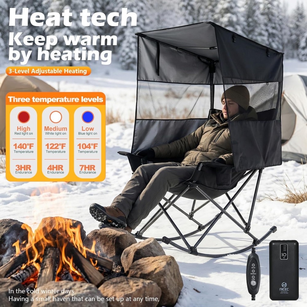 Heated Rocking Camping Chair w - Outdoor Furniture Xl 리뷰 및 가격