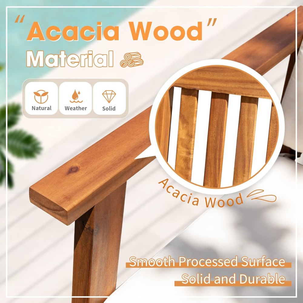 Patio Set 3 Piece Acacia Wood  - Outdoor Furniture Cushions 22 X 22 리뷰 및 가격